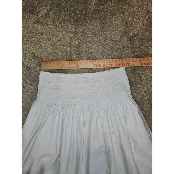 Madewell Smocked Maxi Skirt Womens Large Cotton Poplin NWOT Boho Coastal Cottage - Picture 5 of 8